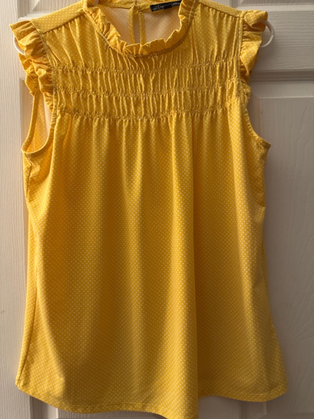 Adrianna Papell Yellow Ruffle-Smock Sleeveless Camisole